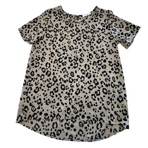 OVI Women’s Leopards Cheetah SS Blouse‎ Size Large